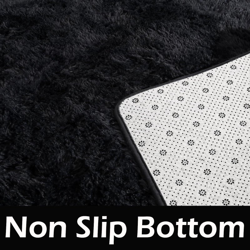 HOMORE Black Rug for Bedroom 4x6 Furry Carpet for Boys Girls Shaggy Fuzzy Rugs for Living Room Non Slip Large Rug for Kids Dorm Home Decor - Image 5
